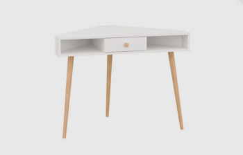 Стол письменный угловой, арт.6-01104, белый(ГК) в Каменске-Уральском - kamensk-uralskij.mebel-e96.ru