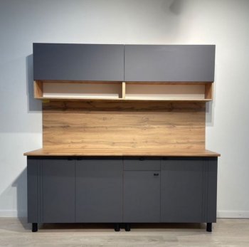 Кухонный гарнитур Монако 2000 мм графит (СВ) в Каменске-Уральском - kamensk-uralskij.mebel-e96.ru