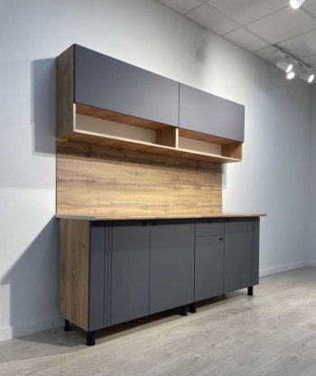 Кухонный гарнитур Монако 2000 мм графит (СВ) в Каменске-Уральском - kamensk-uralskij.mebel-e96.ru