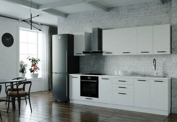 Кухонный гарнитур Белый глянец 2800 МДФ (Санвут) в Каменске-Уральском - kamensk-uralskij.mebel-e96.ru