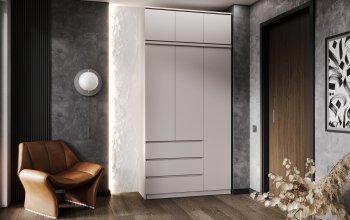 Шкаф 1200 мм Челси с антресолью Кашемир (Миф) в Каменске-Уральском - kamensk-uralskij.mebel-e96.ru