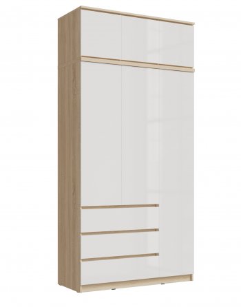 Шкаф 1200 мм Челси с антресолью, сонома/белый (Миф) в Каменске-Уральском - kamensk-uralskij.mebel-e96.ru