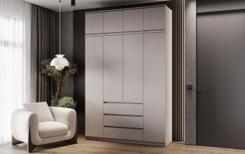 Шкаф 1600 мм Челси с антресолью Кашемир (Миф) в Каменске-Уральском - kamensk-uralskij.mebel-e96.ru