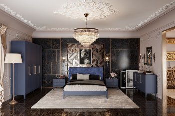 Спальный гарнитур Джали модульный, Тёмно-Лазурный (БМ) в Каменске-Уральском - kamensk-uralskij.mebel-e96.ru