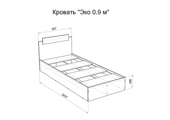 Кровать односпальная Эко 900 белый (Эра) в Каменске-Уральском - kamensk-uralskij.mebel-e96.ru