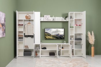 Стенка Эйр модульная, белый (Моби) в Каменске-Уральском - kamensk-uralskij.mebel-e96.ru