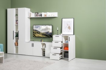 Стенка Эйр комп 1, белый (Моби) в Каменске-Уральском - kamensk-uralskij.mebel-e96.ru