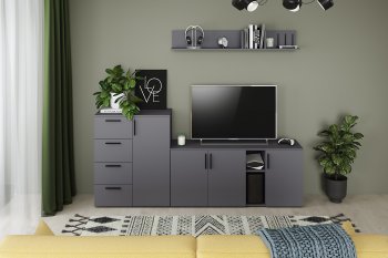 Стенка Эйр комп.1, графит (Моби) в Каменске-Уральском - kamensk-uralskij.mebel-e96.ru