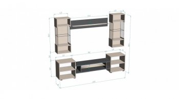 Стенка Фэнтези графит/кашемир (Лин) в Каменске-Уральском - kamensk-uralskij.mebel-e96.ru