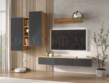 Стенка Флэш комп.2 крафт/графит (Миф) в Каменске-Уральском - kamensk-uralskij.mebel-e96.ru