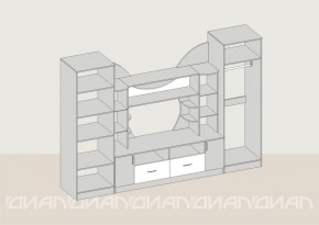 Гостиная Аллегро с 2 шкафами вариант-5 (Ясень светлый/тёмный) в Каменске-Уральском - kamensk-uralskij.mebel-e96.ru