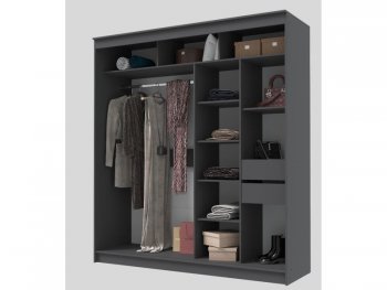 Шкаф-купе 2000 мм Гранд-1 ЛДСП, графит (Эра) в Каменске-Уральском - kamensk-uralskij.mebel-e96.ru