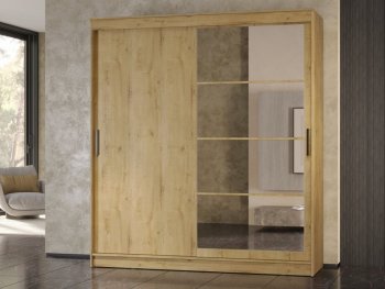 Шкаф-купе 2000 мм Гранд-1 ЛДСП/Зеркало, дуб вотан (Эра) в Каменске-Уральском - kamensk-uralskij.mebel-e96.ru