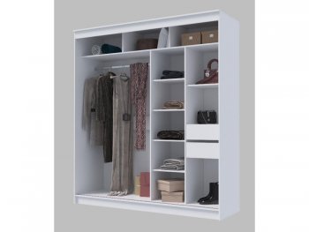 Шкаф-купе 2000 мм Гранд-1 ЛДСП/Зеркало, Белый (Эра) в Каменске-Уральском - kamensk-uralskij.mebel-e96.ru