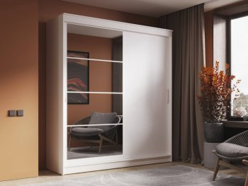 Шкаф-купе 2000 мм Гранд-1 ЛДСП/Зеркало, Белый (Эра) в Каменске-Уральском - kamensk-uralskij.mebel-e96.ru