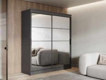 Шкаф-купе 2000 мм Гранд-1 зеркало/зеркало, графит (Эра) в Каменске-Уральском - kamensk-uralskij.mebel-e96.ru