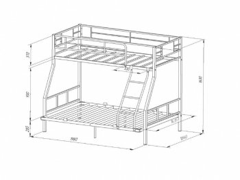 Кровать двухъярусная Гранада-1ЯЯ 140 в Каменске-Уральском - kamensk-uralskij.mebel-e96.ru