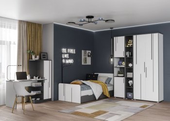 Шкаф 1 дв. Грей (УНИ) (МЛК) в Каменске-Уральском - kamensk-uralskij.mebel-e96.ru