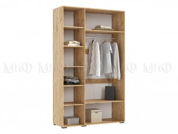 Шкаф 1350 мм Ирис с антресолью, крафт/белый (Миф) в Каменске-Уральском - kamensk-uralskij.mebel-e96.ru