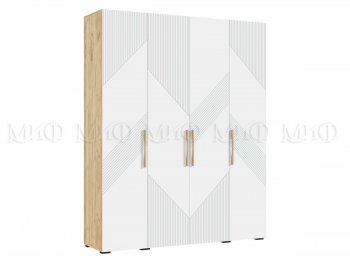 Шкаф 1800 мм Ирис с антресолью крафт/белый (Миф) в Каменске-Уральском - kamensk-uralskij.mebel-e96.ru