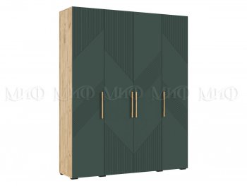 Шкаф 1800 мм Ирис с антресолью крафт/грин (Миф) в Каменске-Уральском - kamensk-uralskij.mebel-e96.ru