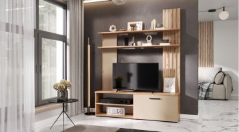 Стенка Каролина Дуб Вотан/Кашемир (Лин) в Каменске-Уральском - kamensk-uralskij.mebel-e96.ru