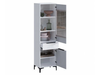 Пенал 550 мм со стеклом Кимберли белый (Handis) в Каменске-Уральском - kamensk-uralskij.mebel-e96.ru