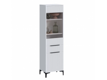 Пенал 550 мм со стеклом Кимберли белый (Handis) в Каменске-Уральском - kamensk-uralskij.mebel-e96.ru