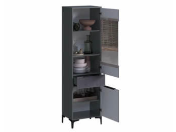 Пенал 550 мм со стеклом Кимберли графит (Handis) в Каменске-Уральском - kamensk-uralskij.mebel-e96.ru