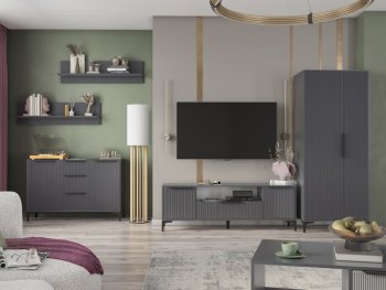 Стенка Кимберли графит, модульная (Handis) в Каменске-Уральском - kamensk-uralskij.mebel-e96.ru