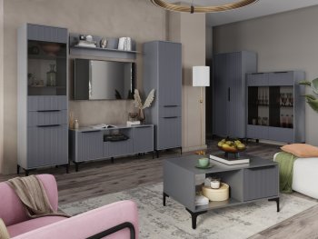 Стенка Кимберли графит, модульная (Handis) в Каменске-Уральском - kamensk-uralskij.mebel-e96.ru