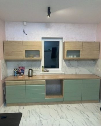 Кухонный гарнитур 3000 мм Кремона фисташка (Росток) в Каменске-Уральском - kamensk-uralskij.mebel-e96.ru