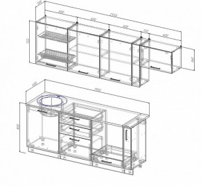 Кухонный гарнитур Лофт 2550 в Каменске-Уральском - kamensk-uralskij.mebel-e96.ru