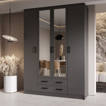 Шкаф Квадро 1600 мм Графит (Эра) в Каменске-Уральском - kamensk-uralskij.mebel-e96.ru