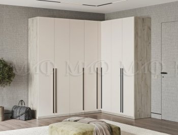 Гардеробная/шкаф 2200*1706 мм Ларго №3 дуб крафт серый/кашемир (Миф) в Каменске-Уральском - kamensk-uralskij.mebel-e96.ru