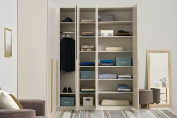 Гардеробная/шкаф 2200*1706 мм Ларго №3 Кашемир (Миф) в Каменске-Уральском - kamensk-uralskij.mebel-e96.ru