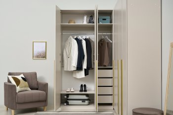 Гардеробная/шкаф 2200*1706 мм Ларго №3 Кашемир (Миф) в Каменске-Уральском - kamensk-uralskij.mebel-e96.ru