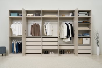 Гардеробная/шкаф 4000 мм Ларго №4 Кашемир (Миф) в Каменске-Уральском - kamensk-uralskij.mebel-e96.ru