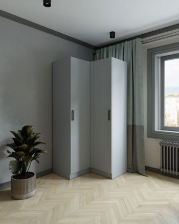 Шкаф угловой Ларс (угол прямой), Серый камень (Микон) в Каменске-Уральском - kamensk-uralskij.mebel-e96.ru