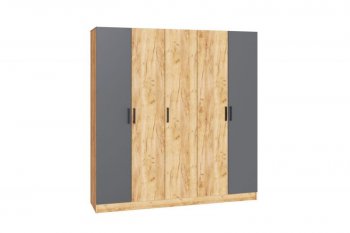 Шкаф 2000 мм Ларс без зеркал, крафт/графит (Микон) в Каменске-Уральском - kamensk-uralskij.mebel-e96.ru