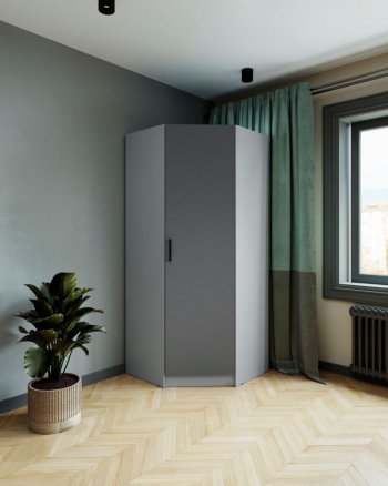 Шкаф угловой Ларс (угол скос), Серый камень/графит (Микон) в Каменске-Уральском - kamensk-uralskij.mebel-e96.ru