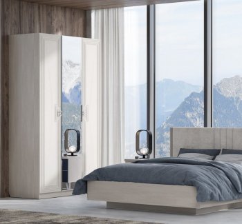 Шкаф распашной 1400 мм Лежер ШК-3103 холст белый (СанТан) в Каменске-Уральском - kamensk-uralskij.mebel-e96.ru