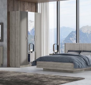 Кровать 1600 мм Лежер КР-311-16-16 дуб серый/велюр Missoni 18 (Сантан) в Каменске-Уральском - kamensk-uralskij.mebel-e96.ru