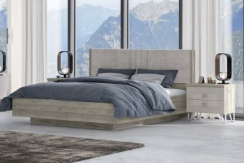 Кровать 1600 мм Лежер КР-311-16-16 дуб серый/велюр Missoni 18 (Сантан) в Каменске-Уральском - kamensk-uralskij.mebel-e96.ru