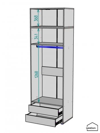 Шкаф с антресолью 800 мм Linnea MHR-2A-3 2450х800х510 (Графит-М 11.1.25) в Каменске-Уральском - kamensk-uralskij.mebel-e96.ru