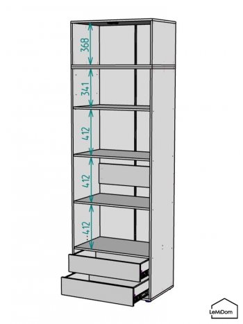 Шкаф с антресолью 800 мм Linnea MHR-2A-4 2450х800х510 (Графит-М 11.1.25) в Каменске-Уральском - kamensk-uralskij.mebel-e96.ru