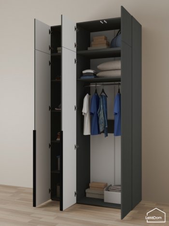 Шкаф с антресолью 1200 мм Linnea MHR-3A-1 2450х1200х510 (Графит-М 11.1.25) в Каменске-Уральском - kamensk-uralskij.mebel-e96.ru