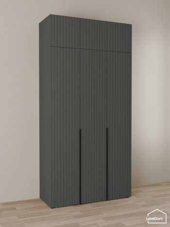 Шкаф с антресолью 1200 мм Linnea MHR-3A-1 2450х1200х510 (Графит-М 11.1.25) в Каменске-Уральском - kamensk-uralskij.mebel-e96.ru