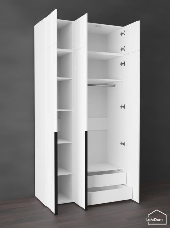 Шкаф с антресолью 1200 мм Linnea MHR-3A-2 2450х1200х510 (Белый-М 11.1.2) в Каменске-Уральском - kamensk-uralskij.mebel-e96.ru