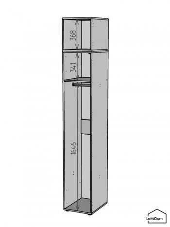 Шкаф с антресолью 400 мм Linnea MHR-1A-1 2450х400х510 (Графит-М 11.1.25) в Каменске-Уральском - kamensk-uralskij.mebel-e96.ru
